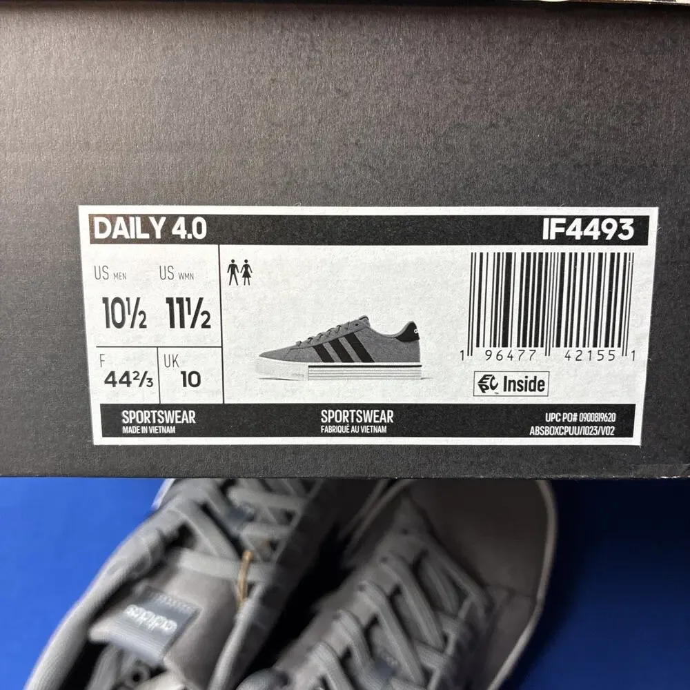 Adidas Daily 4.0 Grey/Black Men’s 10.5 Sneakers IF4493 new with box - Picture 8 of 9